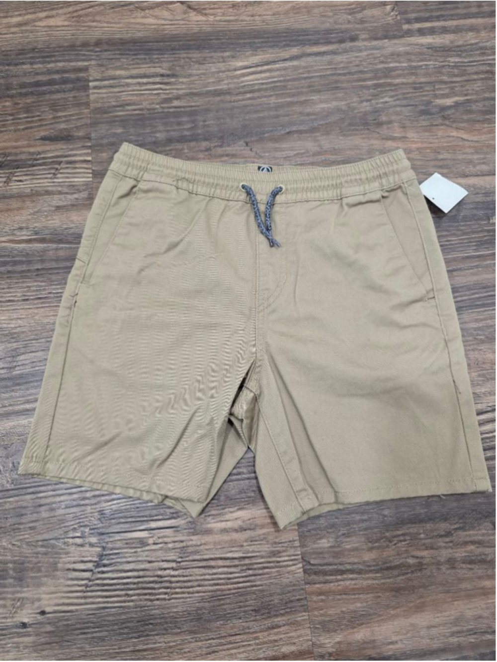 Volcom Boys Khaki Hybrid Chino Shorts Elastic Waist Drawstring Size Medium 10Y - Picture 4 of 10